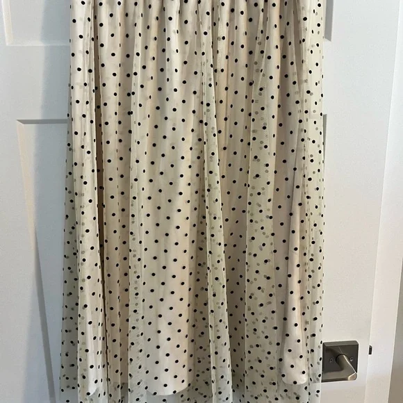 H&M Cream A-Line Midi Skirt with Pleats - Picture 3 of 5